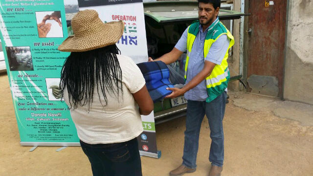 Blankets distributed in conjunction with the Verulem Young Muslim Society to the people of the Mahlabatini area in Durban.